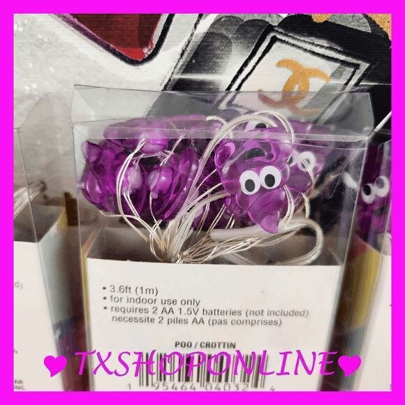 ❣️💩10 ct Emoji String Lights, 3.6 ft. NEW❣️💩 - Picture 2 of 4